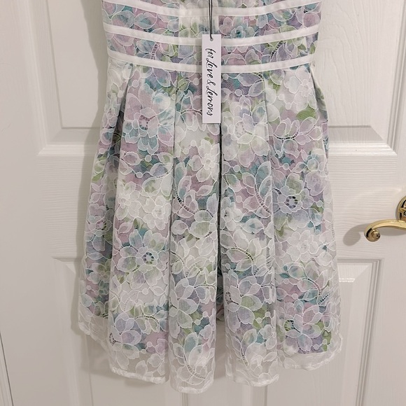For Love And Lemons Loretta Lace Floral Mini Dress Ivory NWT Size XS - Picture 10 of 14